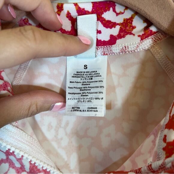 ✨ J. Crew Women’s Pink Orange Cheetah Leopard Rash Guard Small - Picture 4 of 12
